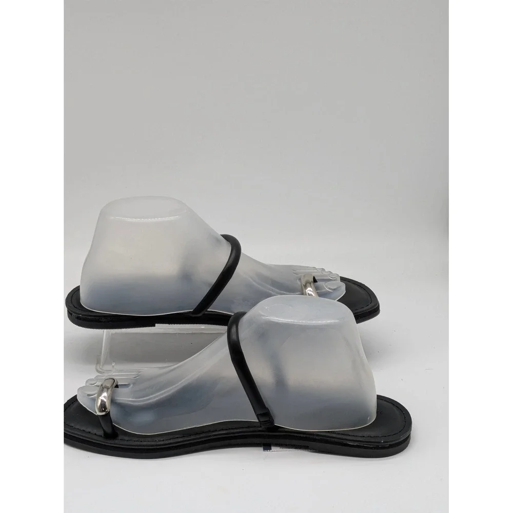 Universal Thread Clara Thong Sandals Black Memory Foam Women's 9.5 NWT